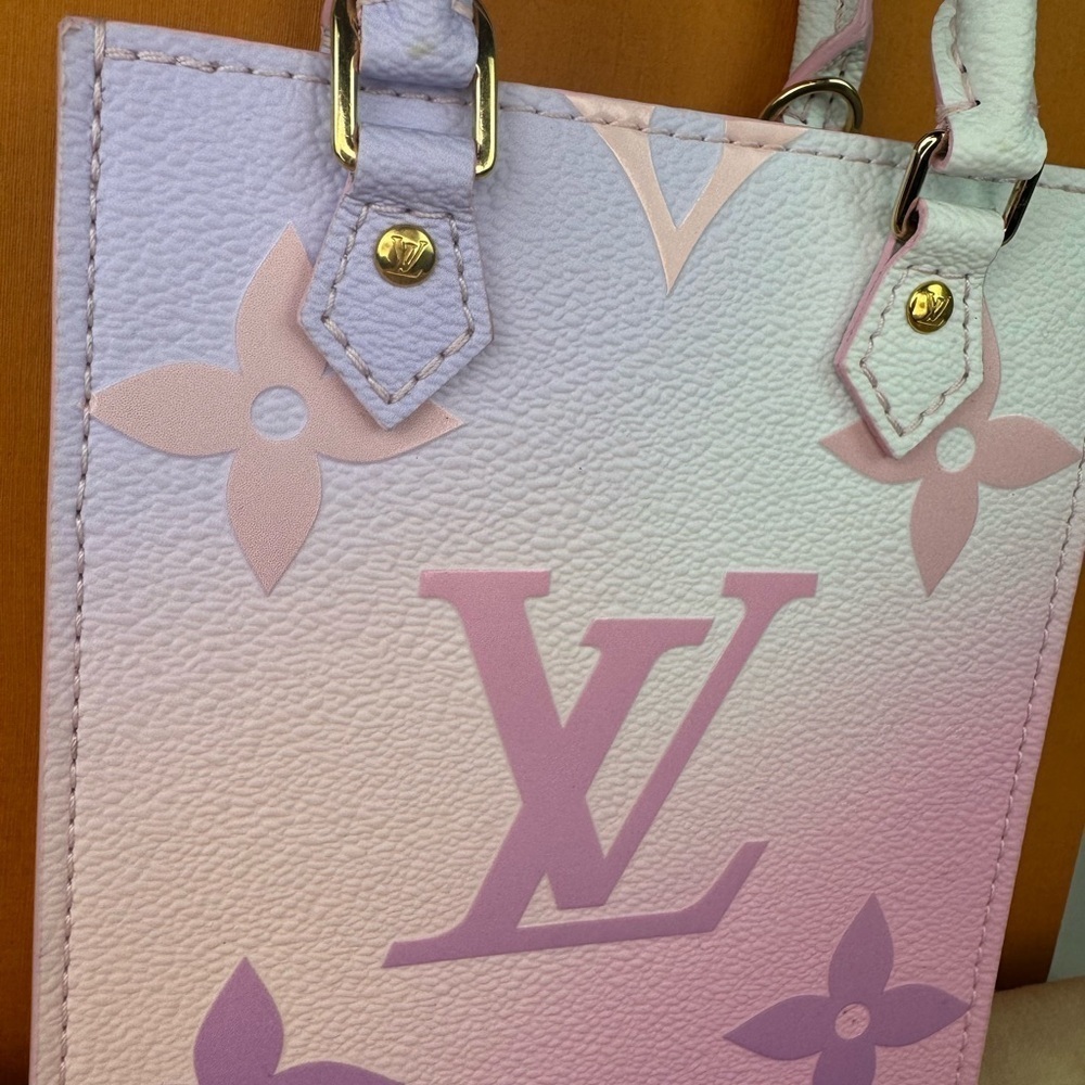 Louis Vuitton Petit Sac Plat Satchel Top Handle Bag Pastel Pink Canvas. - Picture 4 of 16